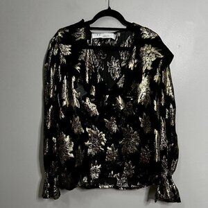 IRO Blouse 70% Viscose, 30% Lurex Size 10